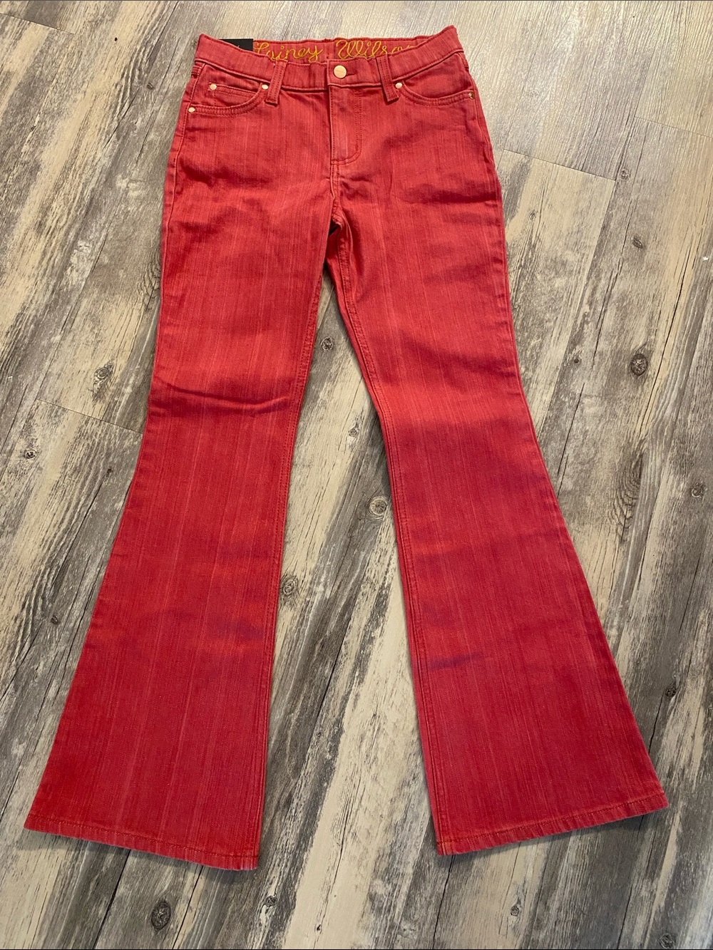 NWT Wrangler x Lainey Wilson Bootcut Flare Western Cowgirl Jeans Red W27 x L31